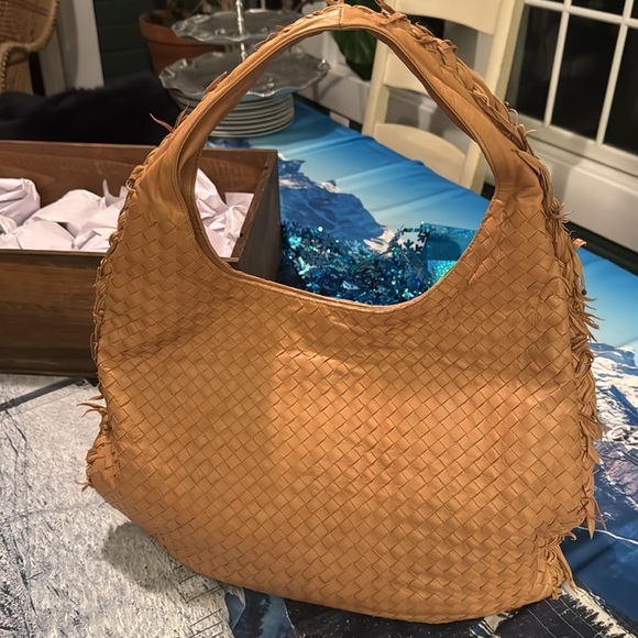 Bottega Veneta Large Travel Bag Intrecciato Leather Hobo Carmel Beige - Picture 5 of 16